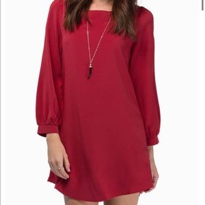Tobi Red Shift Dress w Puff Sleeves (S) - NWOT
